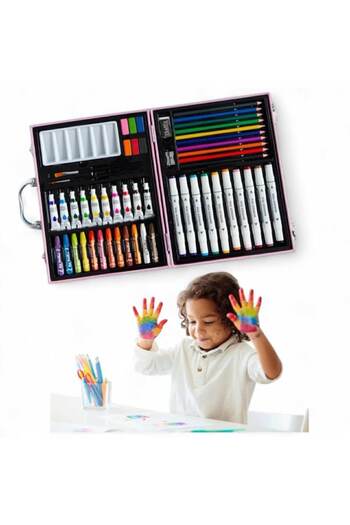 GIA'S WORLD 52-piece painting set for children and school - watercolors, colored pencils