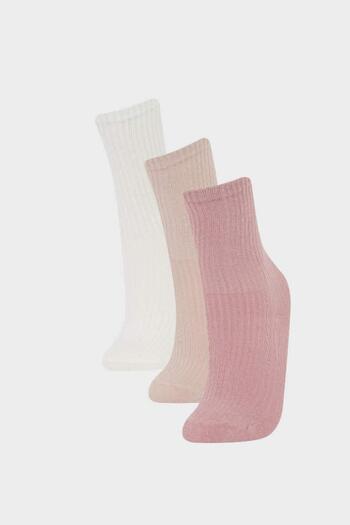 DeFacto Girl's 3-Pack Cotton Long Socks (Ns)