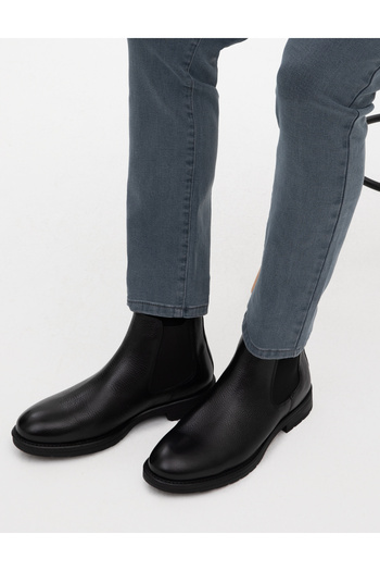Pierre Cardin Siyah %100 Deri Kauçuk Taban Chelsea Bot 50318852-VR046