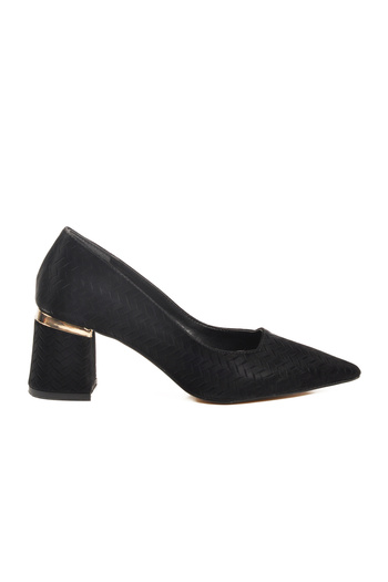 AYAKMOD Black Women's Thick High Heeled Shoes 619004 Z