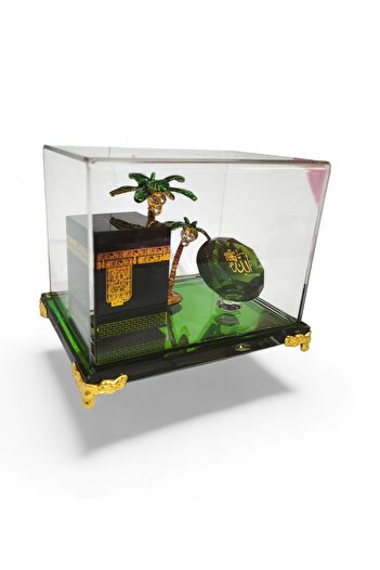 Generic Glass Model of Kaaba with Palm Tree
