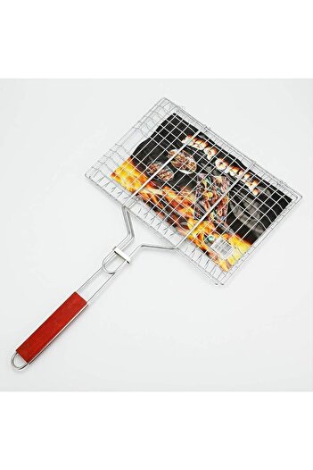 HAIZOL BBQ Grill Basket, Fish Grill Basket with Handle- Stainless Steel Grilling Basket with Removable Hand