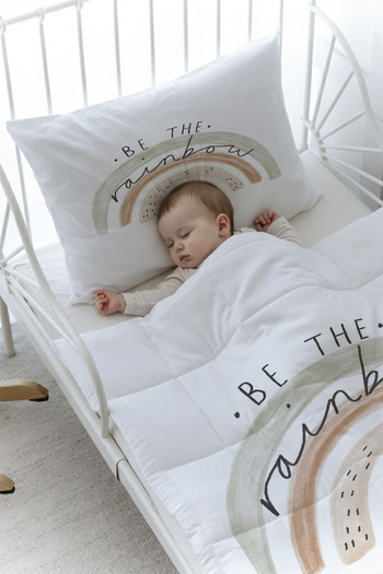 Tuğba Kuğu Organic Printed Baby Size (100X150) Quilt Set - Royal Series - Be the Rainbow