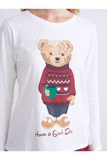 LC Waikiki LCW DREAM Ayı Teddy Baskılı Kadın Pijama Takımı