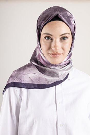 Akel Digital Crystal Patterned Scarf 95X95 – Pastel Pattern-5