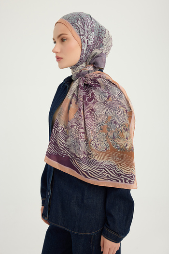 Schaless Silent Seasons - Orange - Efilia Patterned Shawl - 70X190 cm
