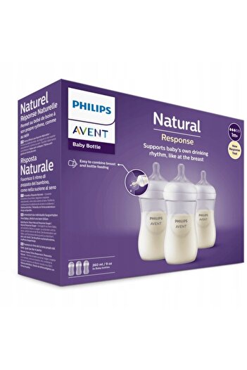 Philips Avent Set 3 biberoane Philips-AVENT, 1m+, 260ML
