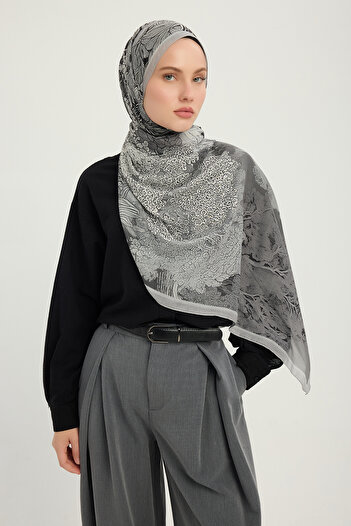 Schaless Silent Seasons - Black - Efilia Patterned Shawl - 70X190 cm