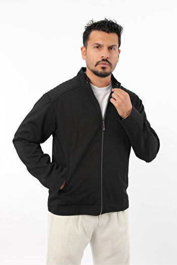 Rodrigo Men's Seasonal Lined Knitted Cotton Fabric Zippered Coat