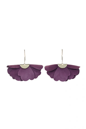 HAIArt Handmade leather floral earrings - Orchid