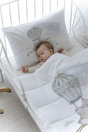 Tuğba Kuğu Organic Printed Baby Size (100X150) Quilt Set - Royal Series - Hello Little One