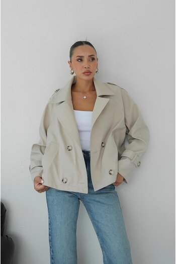 Havoş Stone Color Loye Trench Coat