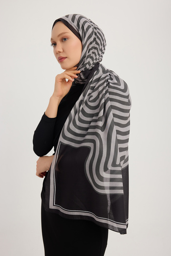Schaless Life Trace - Burgundy - Efilia Patterned Scarf - 70x190 cm