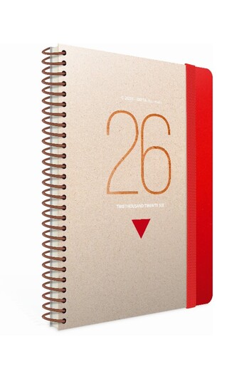 Gıpta 2026 409-Fwk Flow Plastic Spiral Bound Hard Cover 17X24 Daily Cream Agenda