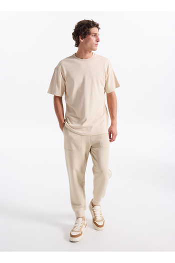 Lee Cooper Round Neck Beige Men's T-Shirt 261 LCM 242002 Meriso Beige