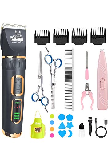 DSP ® Dog Clippers for Grooming - 3-Speed Low Noise Dog Hair Clippers