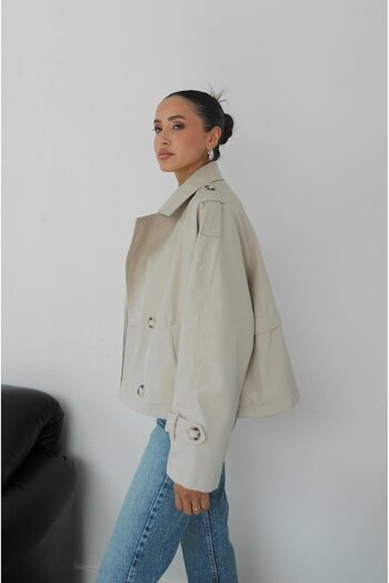 Havoş Stone Color Loye Trench Coat