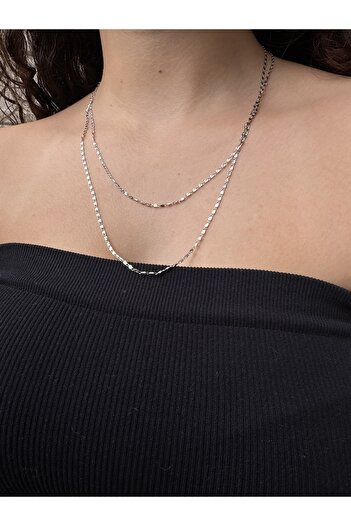 M Miel Women's Chain Combination Necklace 2 Pieces