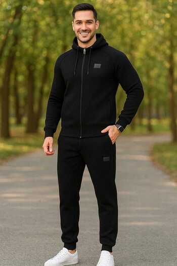 Fors Life Men's Comfortable Fit Compact Thick Tracksuit Set with Fleece Inside