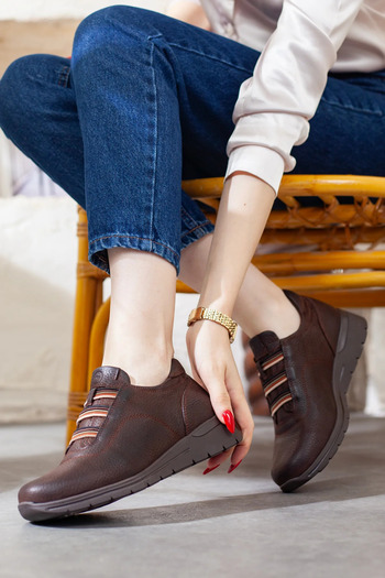 Adım Adım Mammamia Women's Genuine Leather Extra Comfortable Casual Shoes