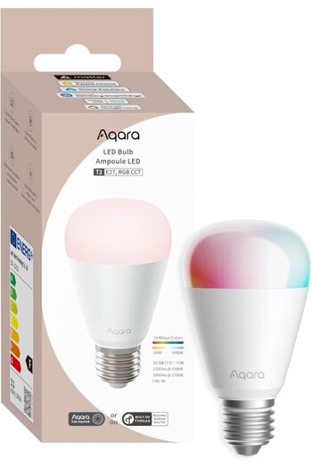 Aqara T2 E27 Thread/Zigbee LED Bulb, White Tunable (2000K-9000K), RGB with 16 Million Colors, Equiva