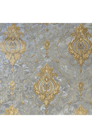 MallDeco Luxury Wallpaper MallDeco, Bedroom, Graphite-Gold, Model 8650