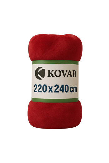Kovar Comfy Double Size Super Soft Blanket 220X240cm- Red
