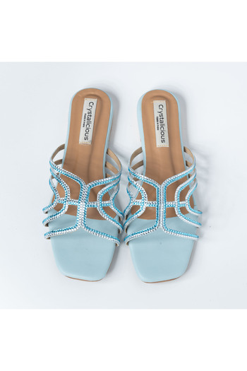 crystalicious Zeel Women Flat Rhinestone Luxurious Unique Style Comfort For All-Day Wear, Eco-Friendly
