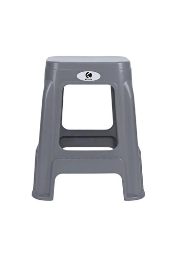 Kovar Plastic Stackable And Step High Stool For Indoor And Outdoor Use- Gray