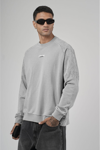 Butik Trend Biz Oversize Cut Shoulders Printed Men's Sweatshirt
