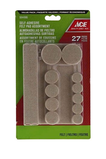 ACE 27-Piece Heavy-Duty Self-Adhesive Felt Pads - Brown