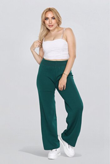 Cemre Life Women's High Waist Elastic Straight Leg Knitted Pants Casual Daily Home Wear