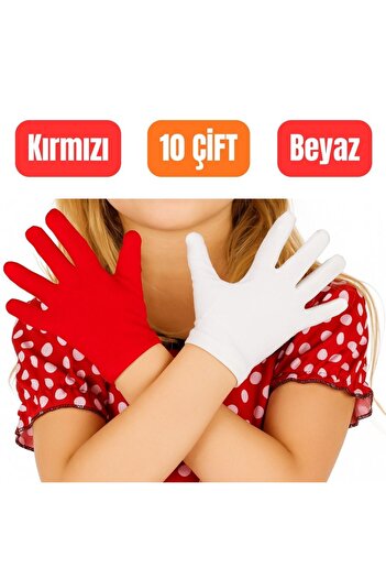 AXE SPORTSWEAR Red and White 10 Pairs of Children's Gloves & Band & Pantomime & Performance & Ceremony Gloves & April 23 & May 19