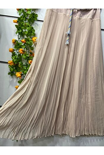 edu collection Chiffon Lined Bohemian A-Line Skirt with Belt Gift