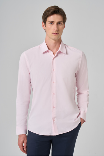 Morven Men's Pink Export Slim Fit Hard Collar Shirt