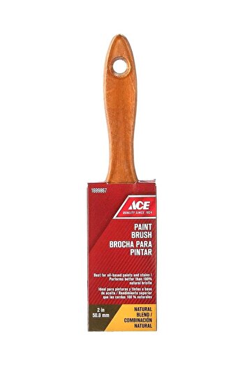 ACE Flat Natural Wood Paint Brush, High Quality, Multi-Color, 2 Inches