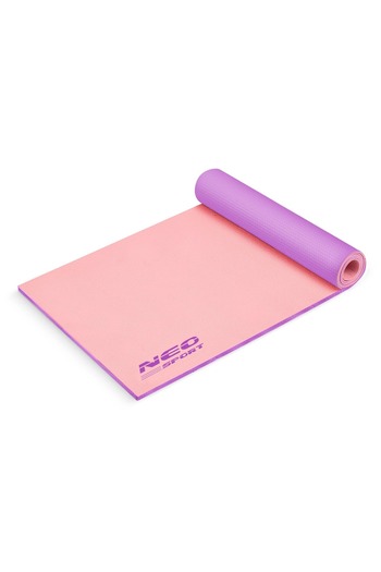 Neo-Sport Dual-Sided Non-Slip Yoga Mat, PVC, Waterproof, 173x61x0.6cm, Violet&Pink, Ideal for Pilates, Fitness