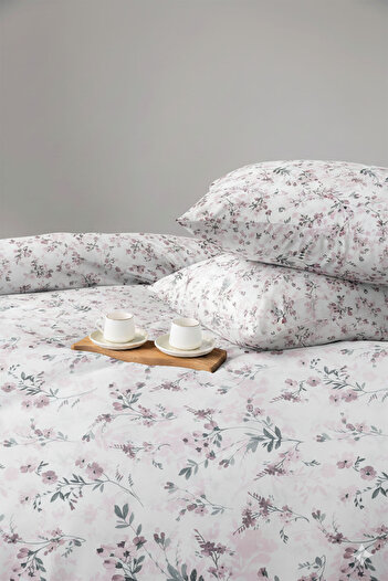 FAVORA Pampas Double 100% Cotton Duvet Cover Set - Plum