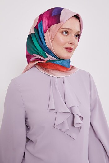 Levidor Pink Stripe Pattern Cotton Scarf