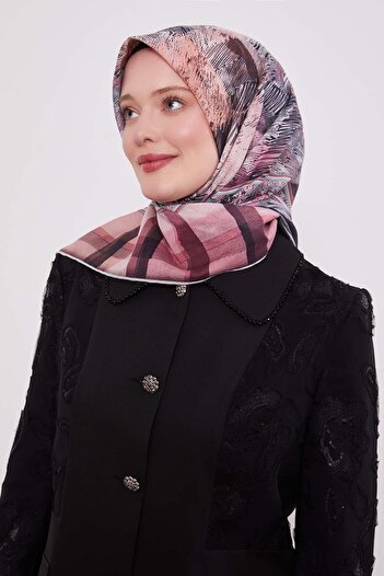 Levidor Pink Plaid Cotton Scarf