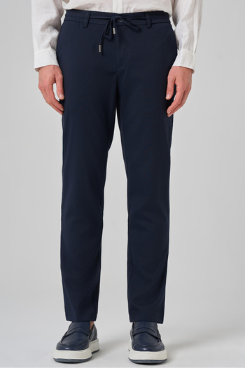 Morven Men's Navy Blue Polyviscose Jogger Slim Fit Pants