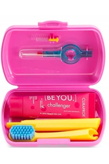 Other Curaprox Travel Set Toothpaste and Toothbrush Pink x1