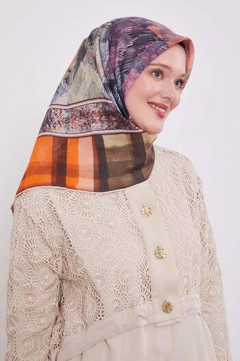 Levidor Gray Plaid Cotton Scarf