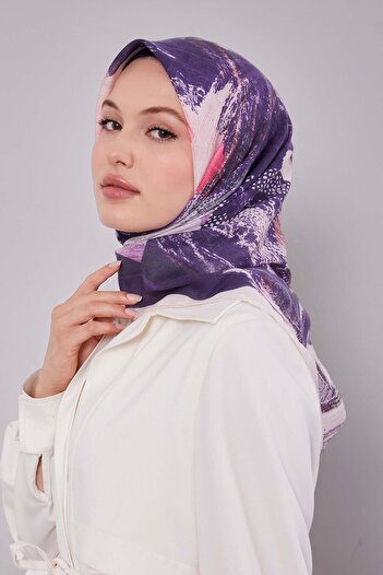 Levidor Cream Brush Pattern Cotton Scarf