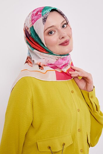 Levidor Pink Striped Batik Cotton Scarf