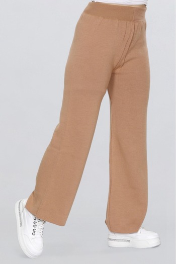 Cemre Life Women's High Waist Elastic Straight Leg Knitted Pants Casual Daily Home Wear