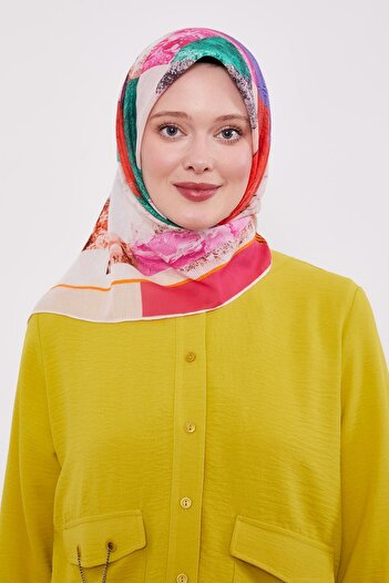 Levidor Pink Striped Batik Cotton Scarf