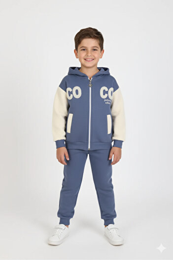 kinderos Boy's Coco Embroidered Hooded 2-Piece Set - 2317