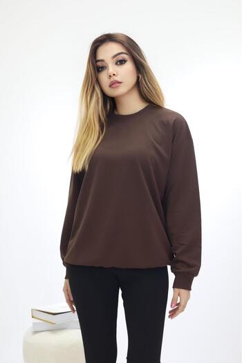 Bala Giyim Women's Basic 2 Thread Plain Sweatshirt