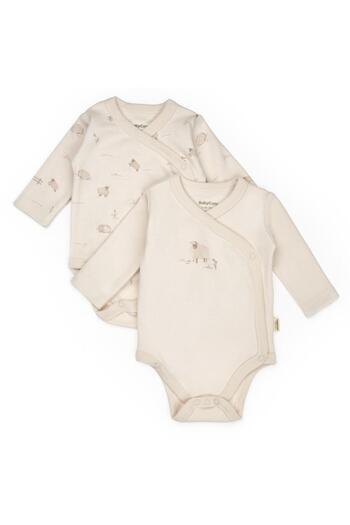 BabyCosy Organic Wear Baby 2-Piece Double-Breasted Bodysuit 100% Organic Cotton, Baby and Newborn Series - Csy8178